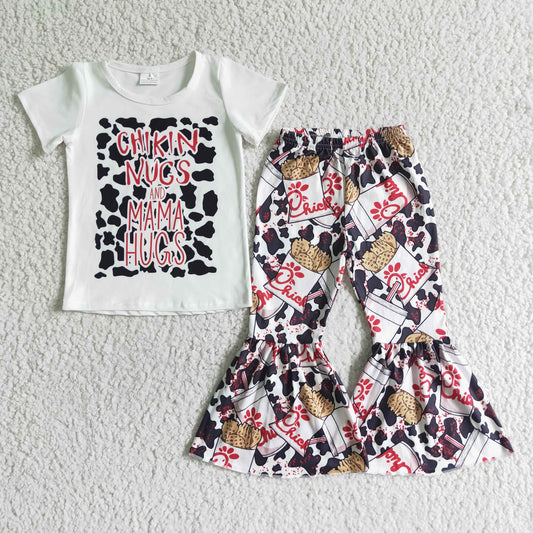 (Promotion)Short sleeve bell bottom pants outfits GSPO0074