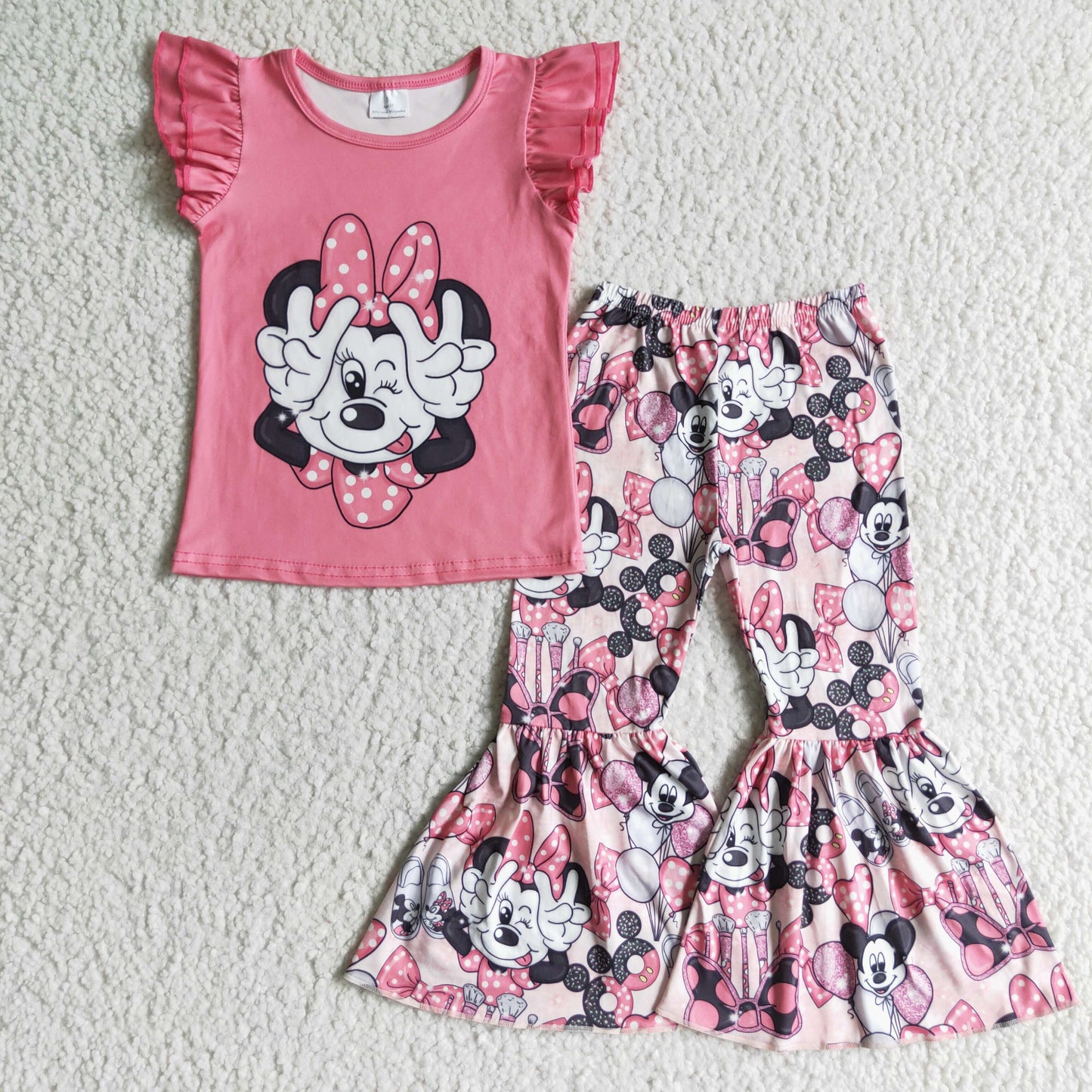 (Promotion)Short sleeve bell bottom pants outfits GSPO0092