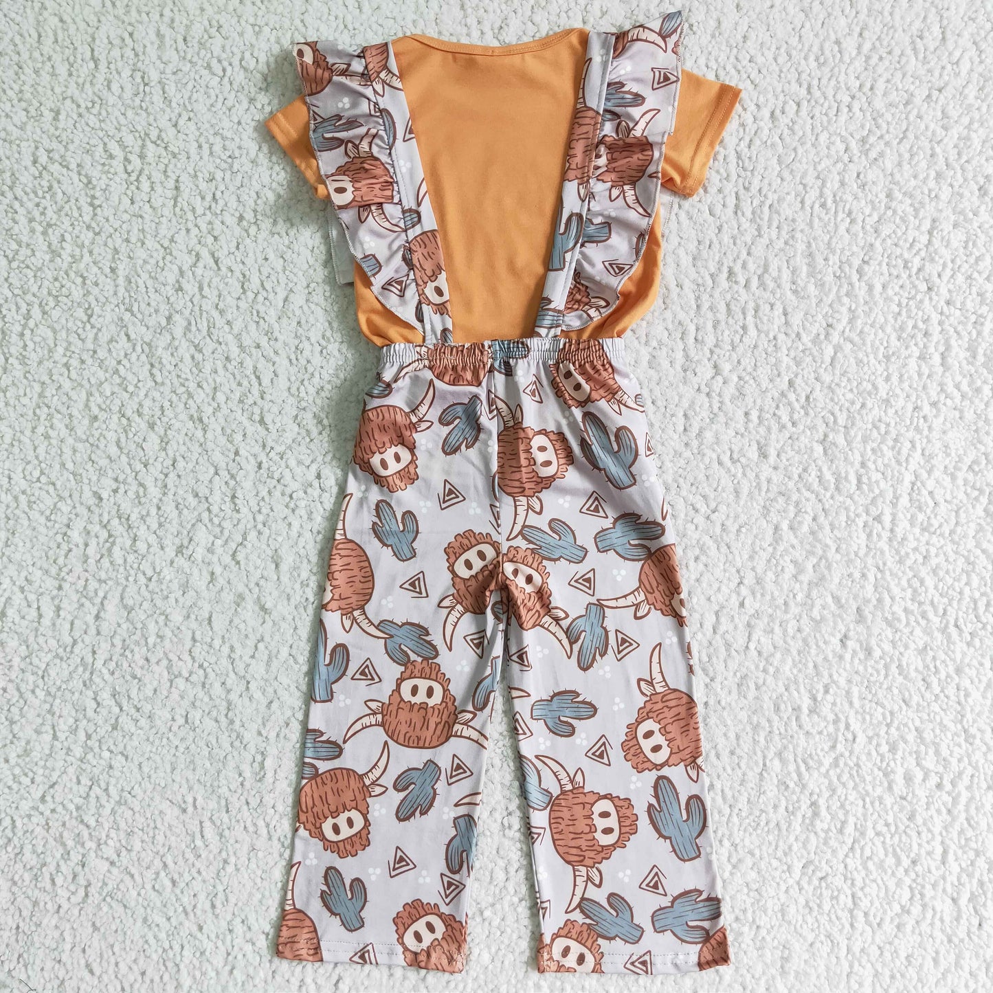 Girls Short Sleeve Top Suspender Trousers Outfits GSPO0096