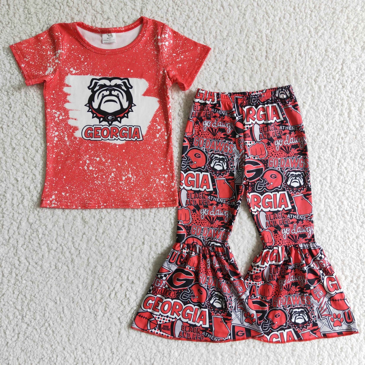 Girls short sleeve bell bottom outfits GSPO0188