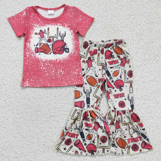 Girls football design go fight print outfits    GSPO0295