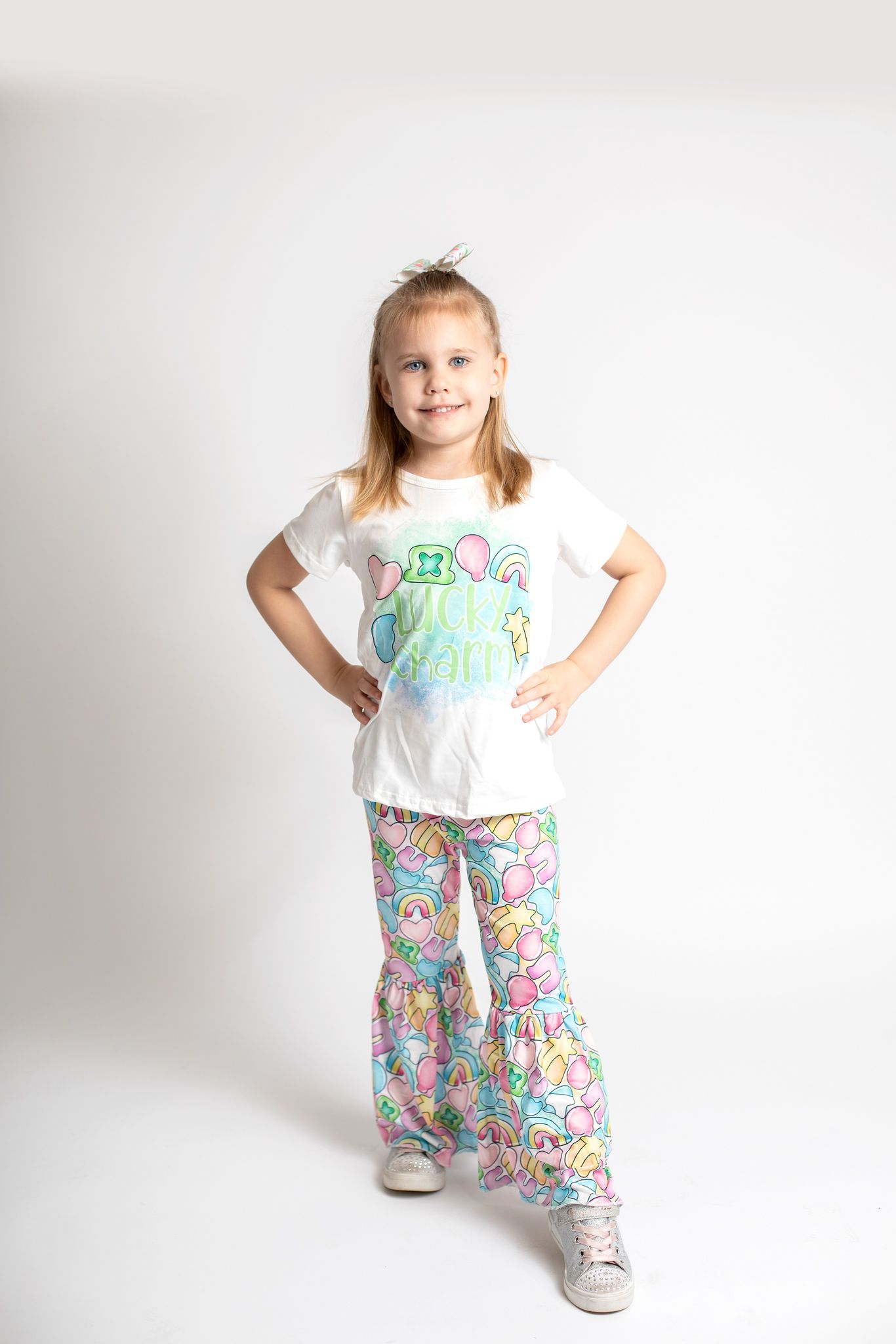 LUCK CHARM Print Sisters St. Patrick's Day Matching Clothes