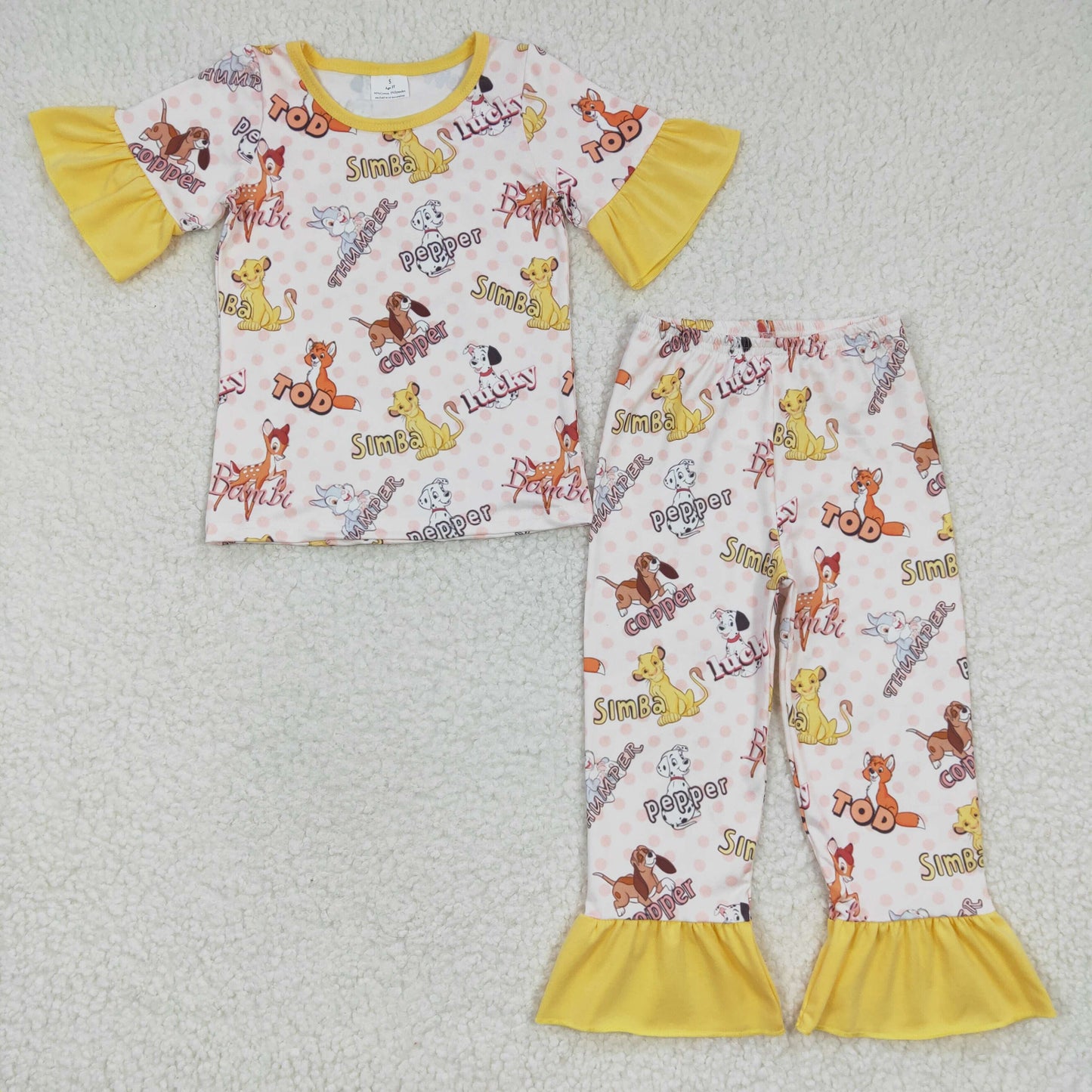 (Promotion)Girls cartoon lion print pajamas GSPO0423