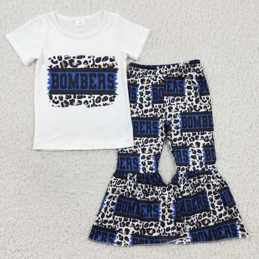 Girls leopard print bell bottom pants outfits  GSPO0434