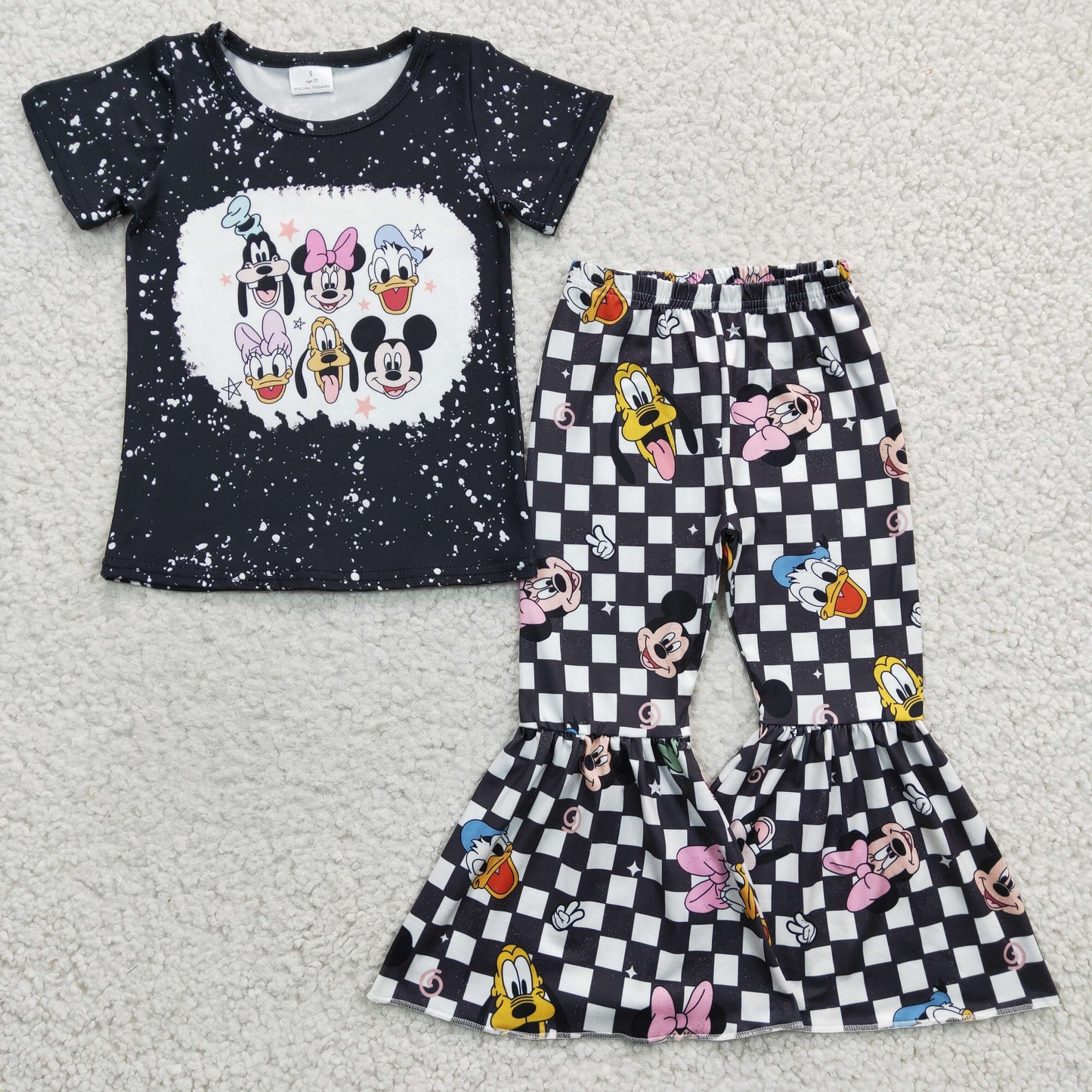 Girls cartoon print bell pants outfits GSPO0445
