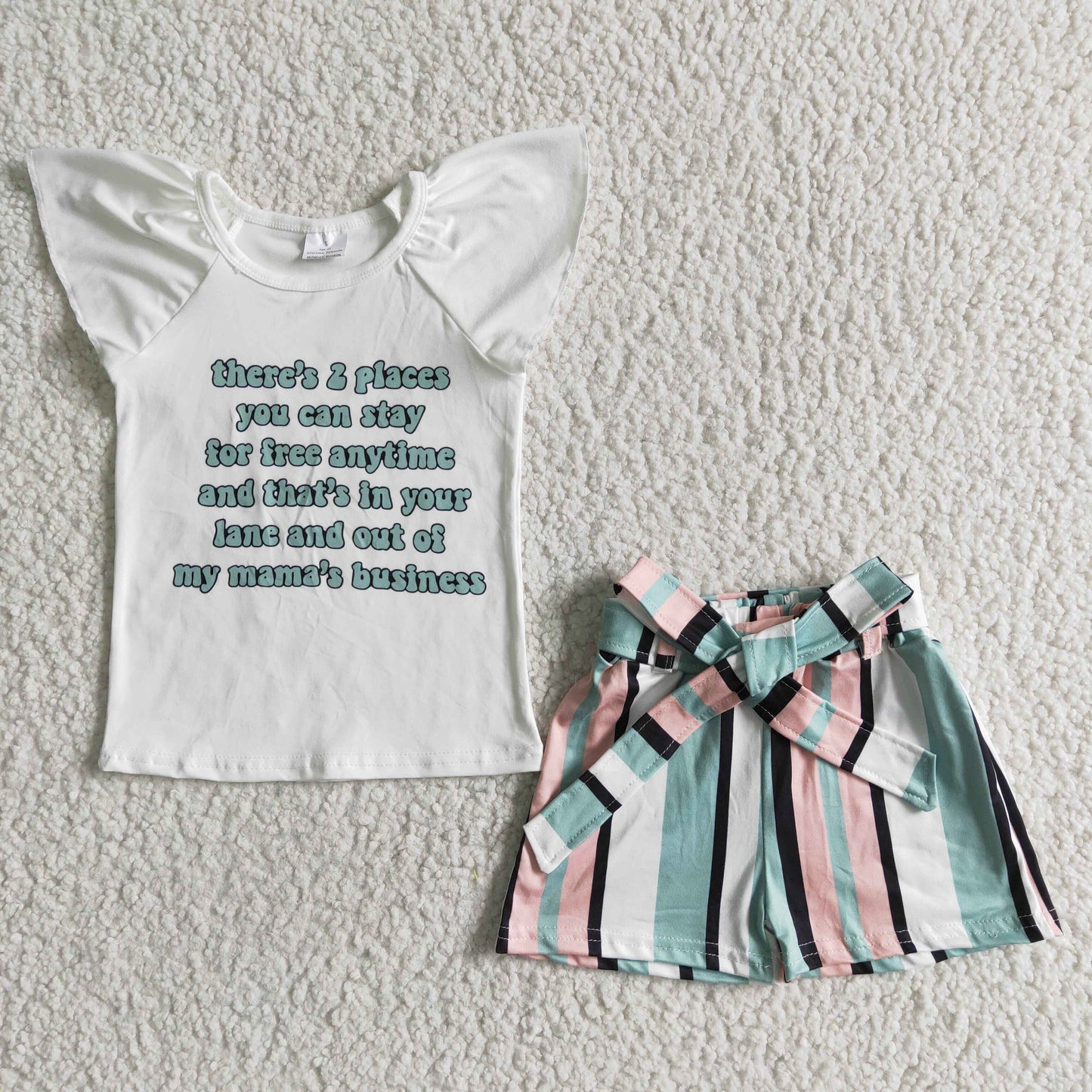 (Promotion)Short sleeve ruffles shorts summer outfits GSSO0022