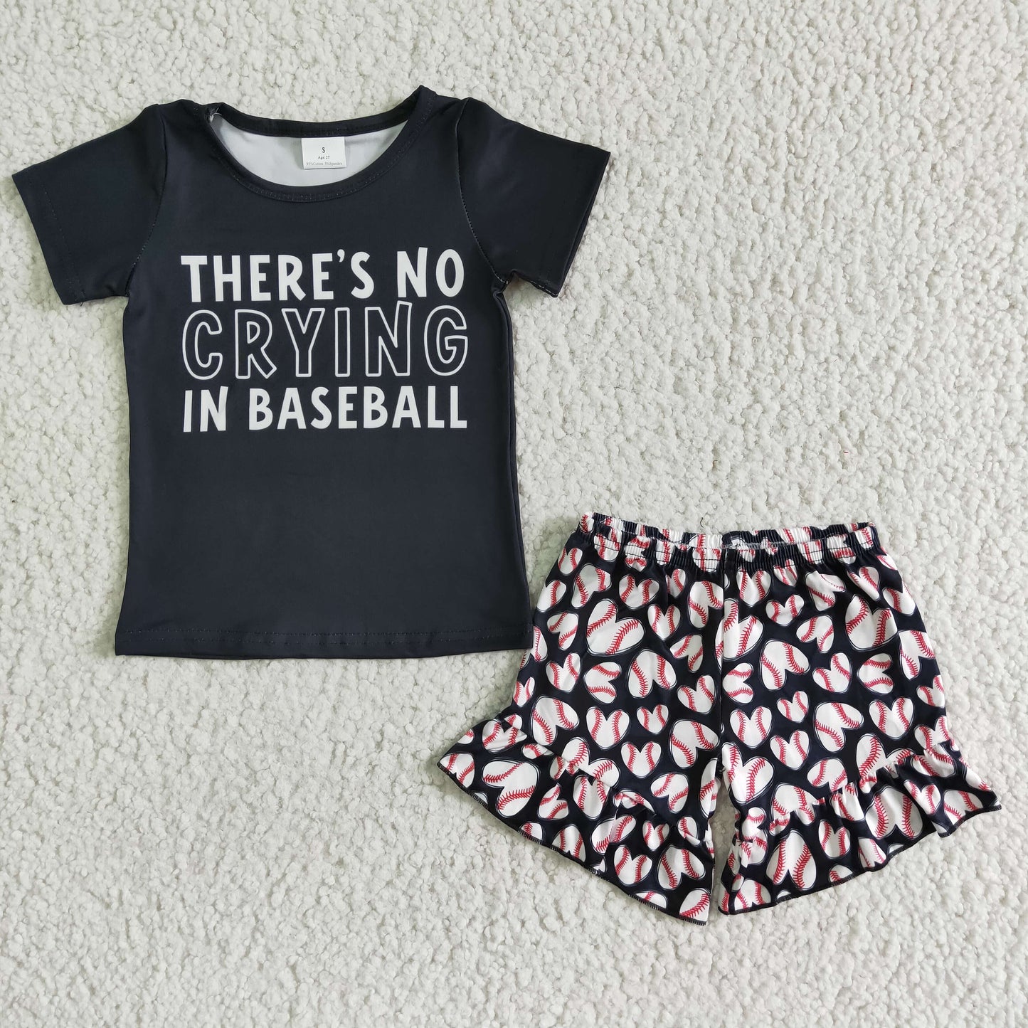 (Promotion)There's no crying in baseball girls summer outfits GSSO0023