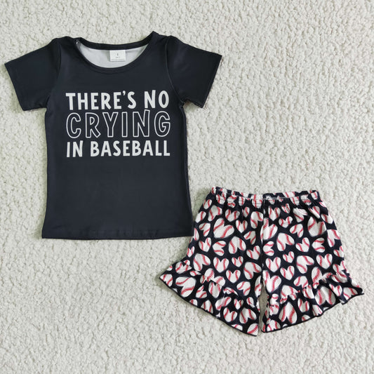 (Promotion)There's no crying in baseball girls summer outfits   GSSO0023
