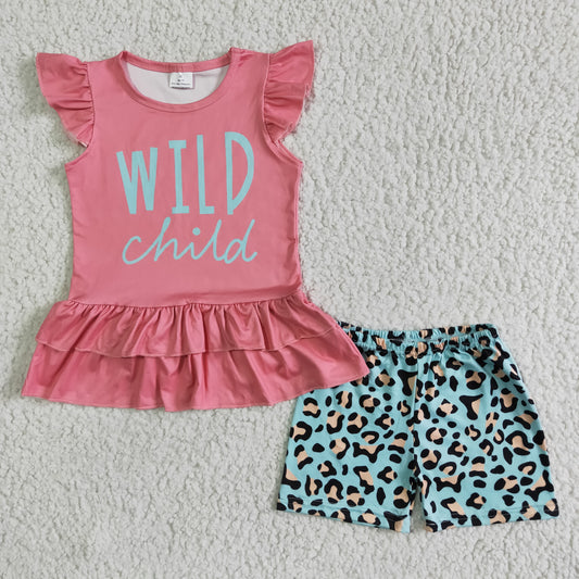 (Promotion)Flutter sleeve ruffles shorts summer outfits  GSSO0036