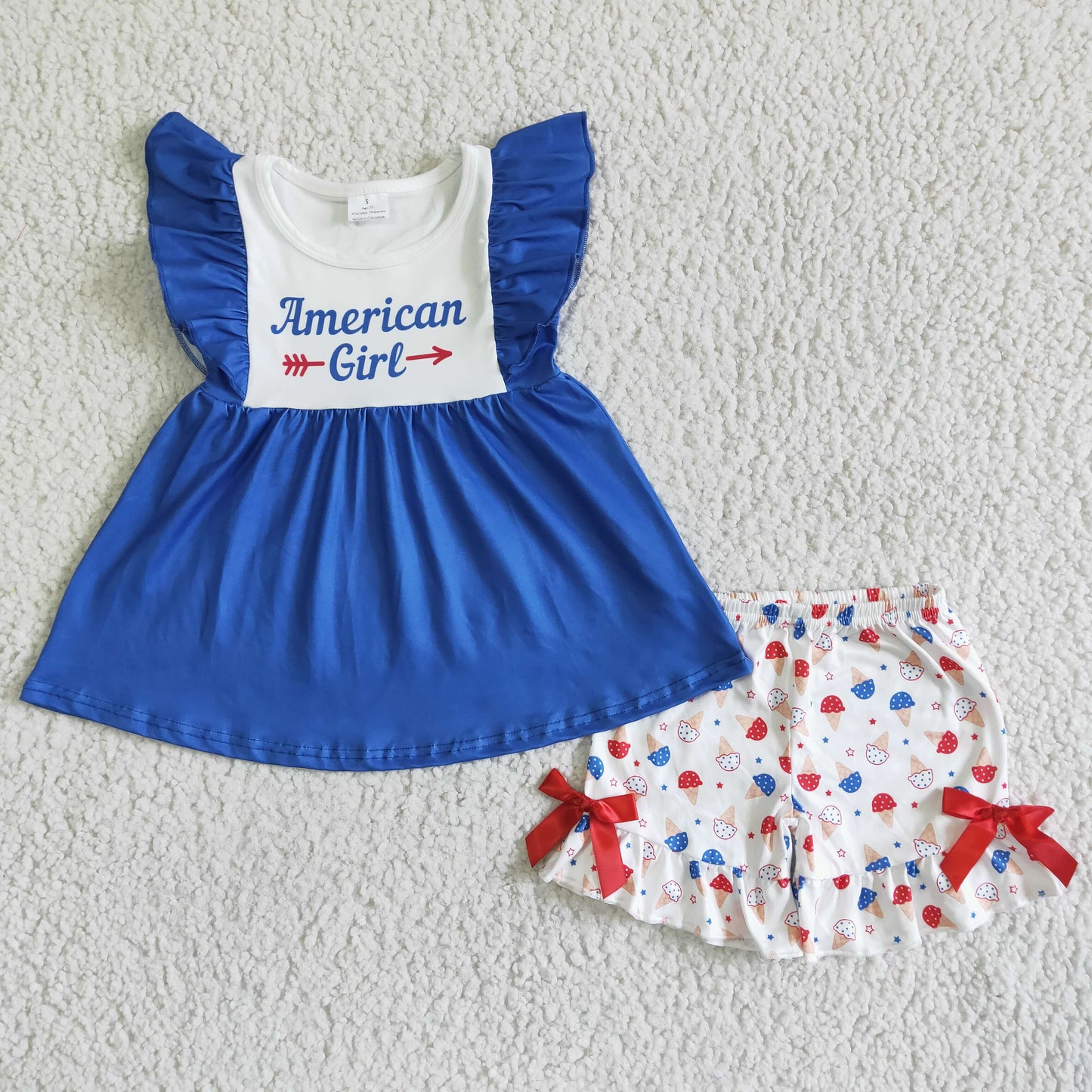 (Promotion)Flutter sleeves American Girl ruffles shorts summer outfits GSSO0042