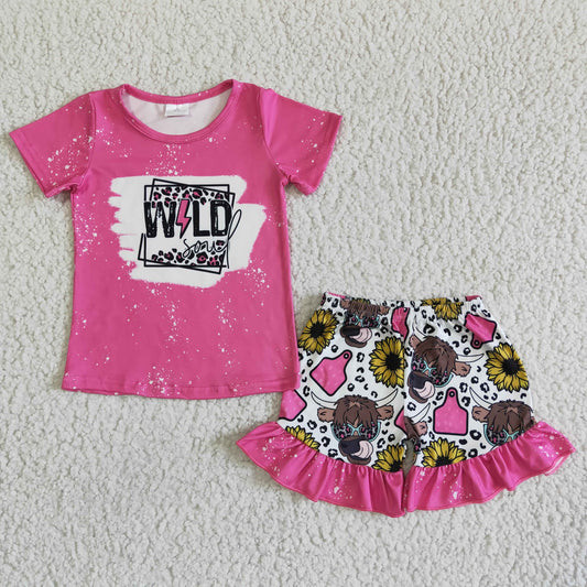 (Promotion)Short sleeve ruffles shorts summer outfits GSSO0067