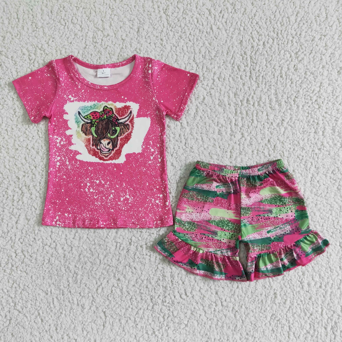 (Promotion)Short sleeve ruffles shorts summer outfits GSSO0074