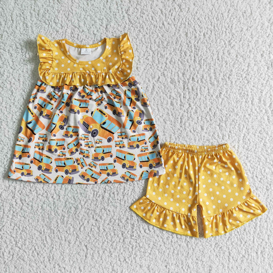 Sleeveless ruffles shorts back to school outfits GSSO0075
