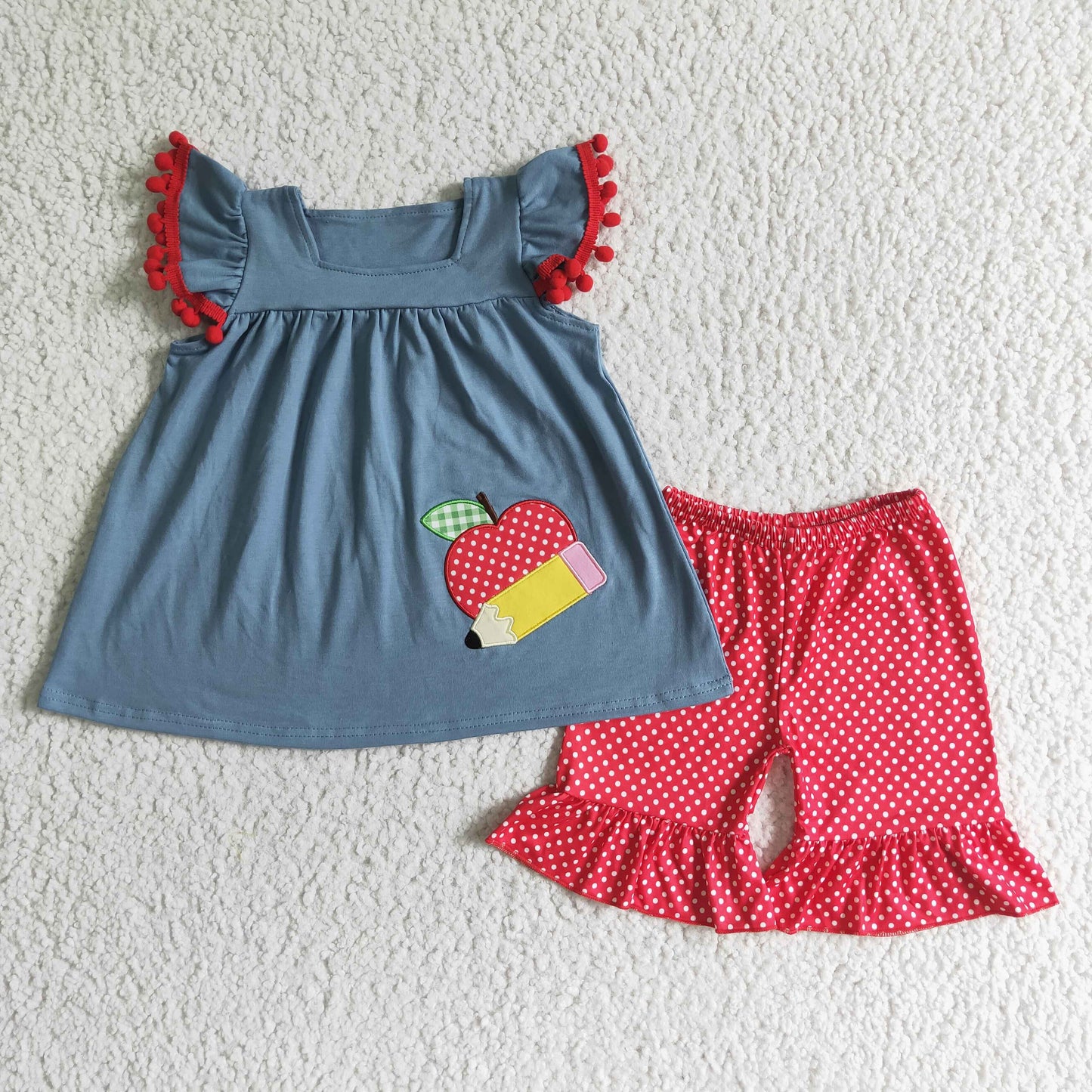 Flutter sleeve ruffles shorts back to school outfits GSSO0120