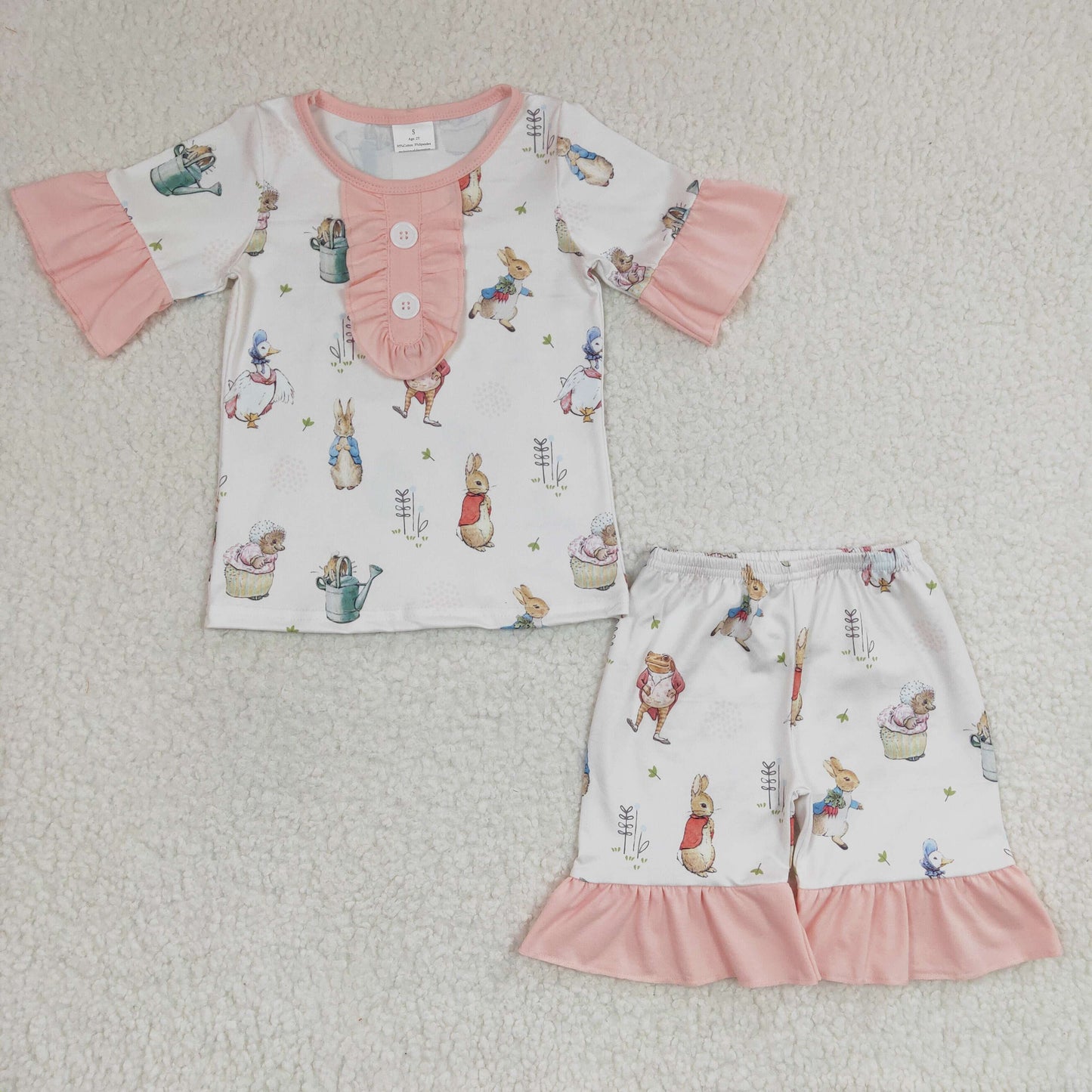 Girls rabbit print Easter pajamas GSSO0155