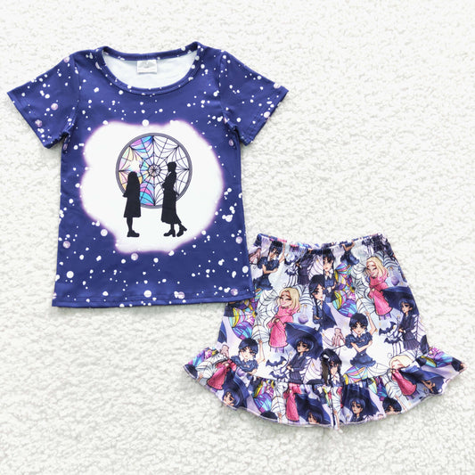 (Promotion)Girls cartoon Wednesday design summer outfits GSSO0296