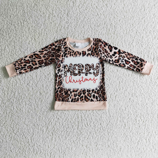 USA-Shop Girls leopard print Christmas top    GT0060