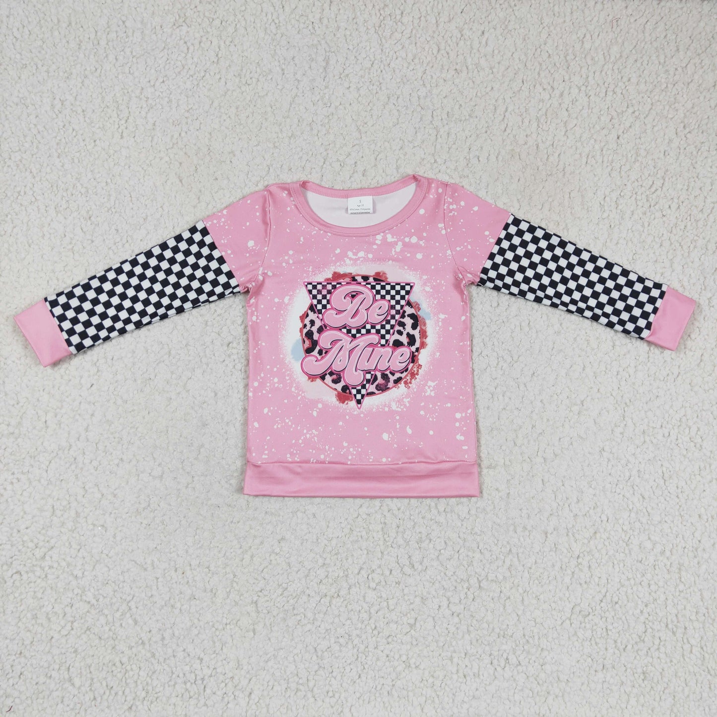 Girls pink be mine print top GT0086