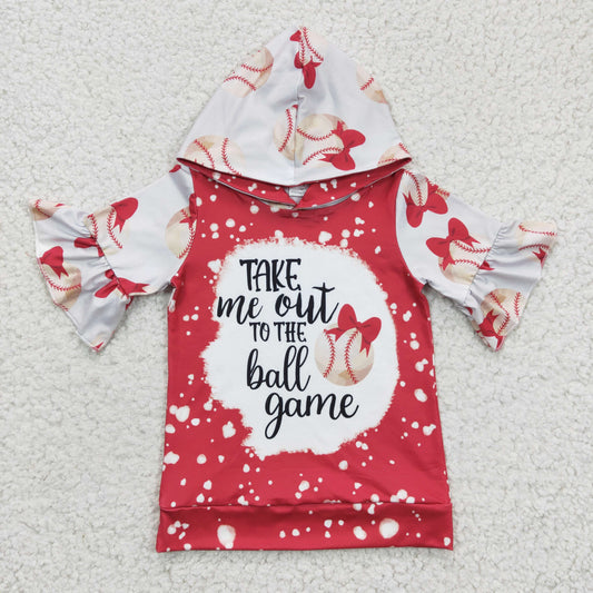 (Promotion)Girls baseball print hoodie top  GT0100
