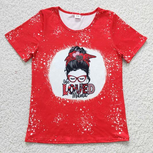 GT0120 Mom and Me adult LOVED red bleached Valentine's Day top
