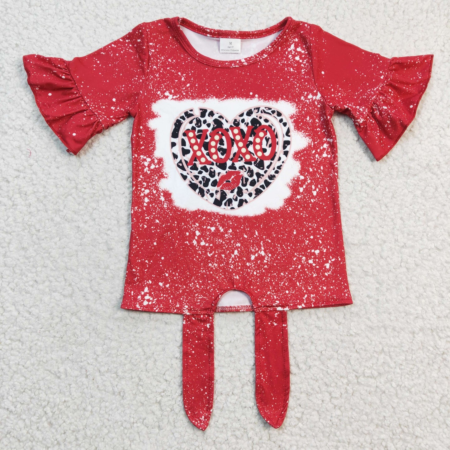 Girls red XOXO print top GT0127
