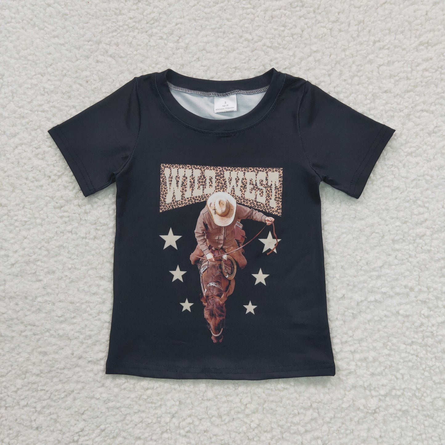 Girls black wild west top GT0152