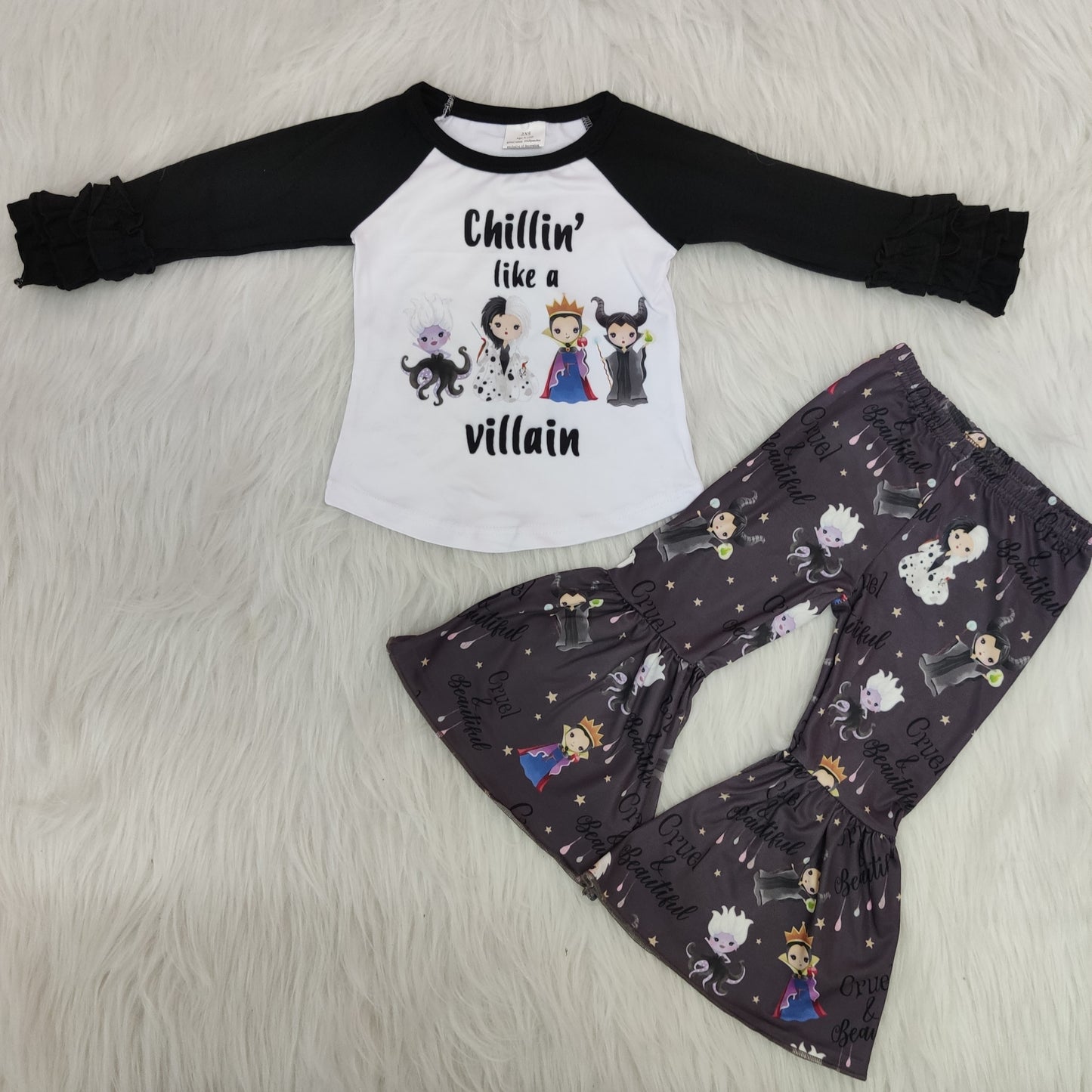 (Promotion) 6 A28-27 Long sleeve bell bottom pants Halloween Villain outfits