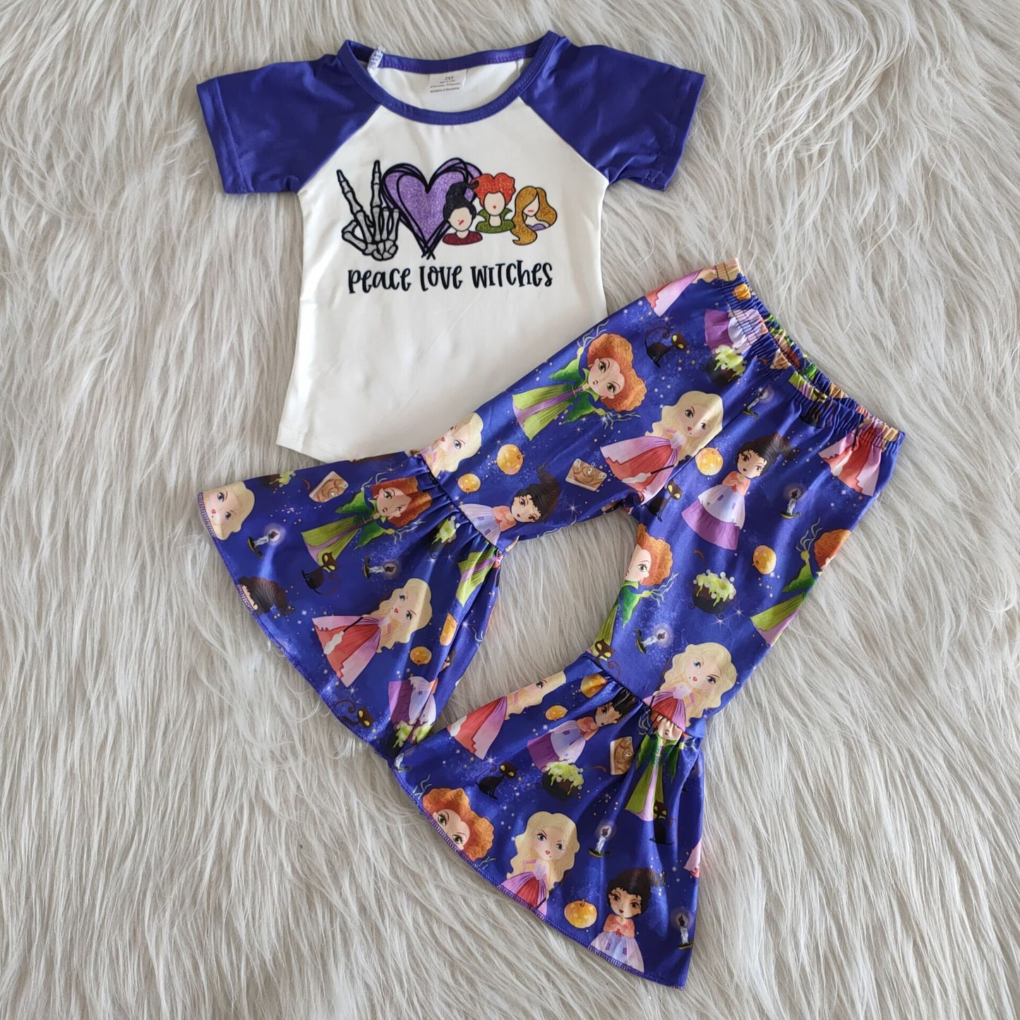 Short sleeve bell bottom pants Halloween outfits
