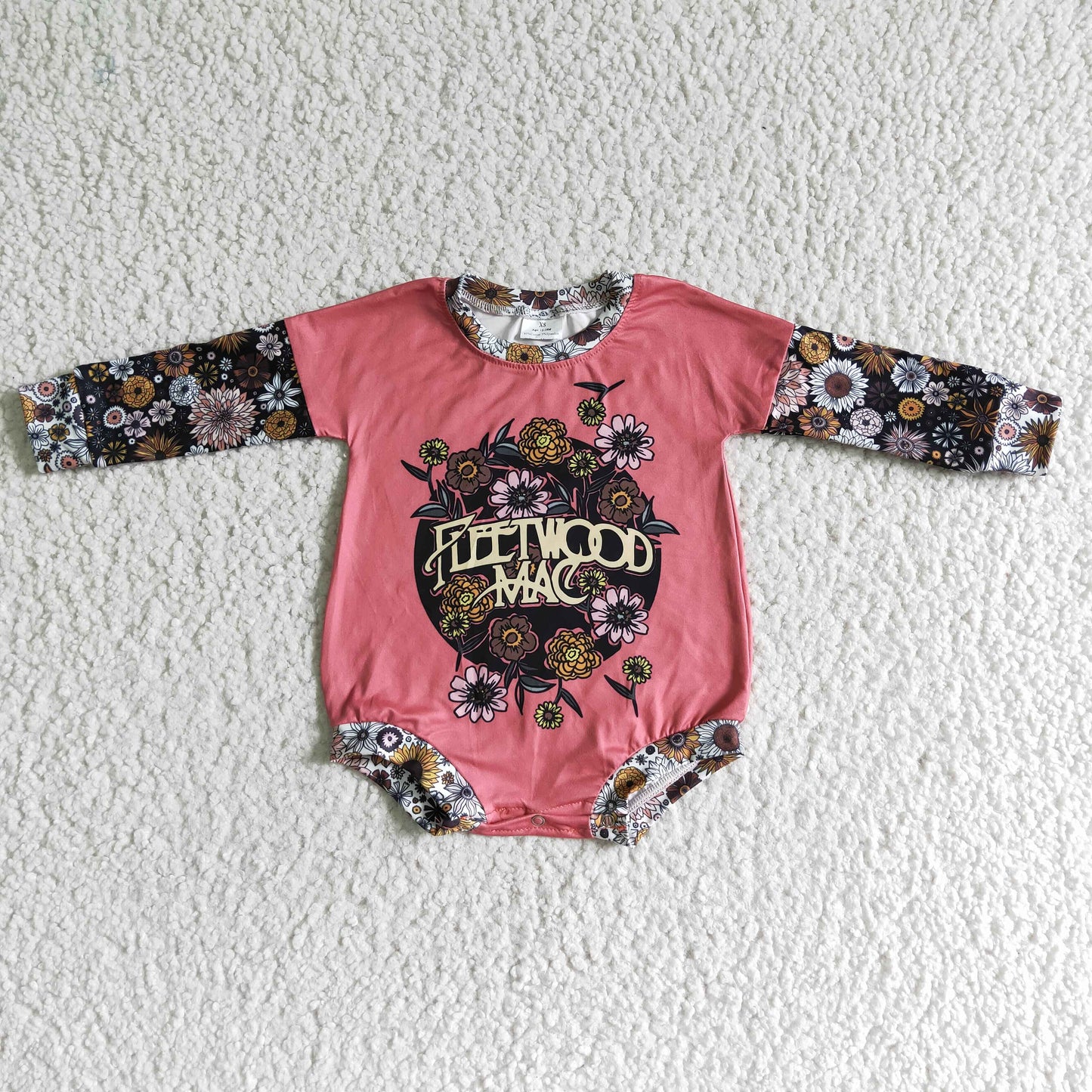 (Promotion)Flowers Print Baby Girls Long Sleeve Romper    LR0020