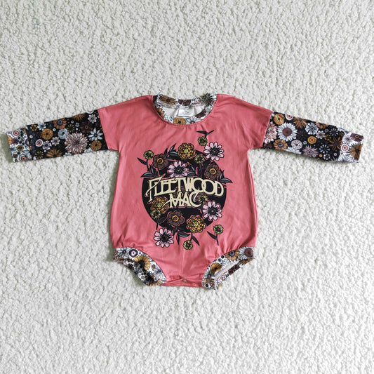 (Promotion)Flowers Print Baby Girls Long Sleeve Romper    LR0020