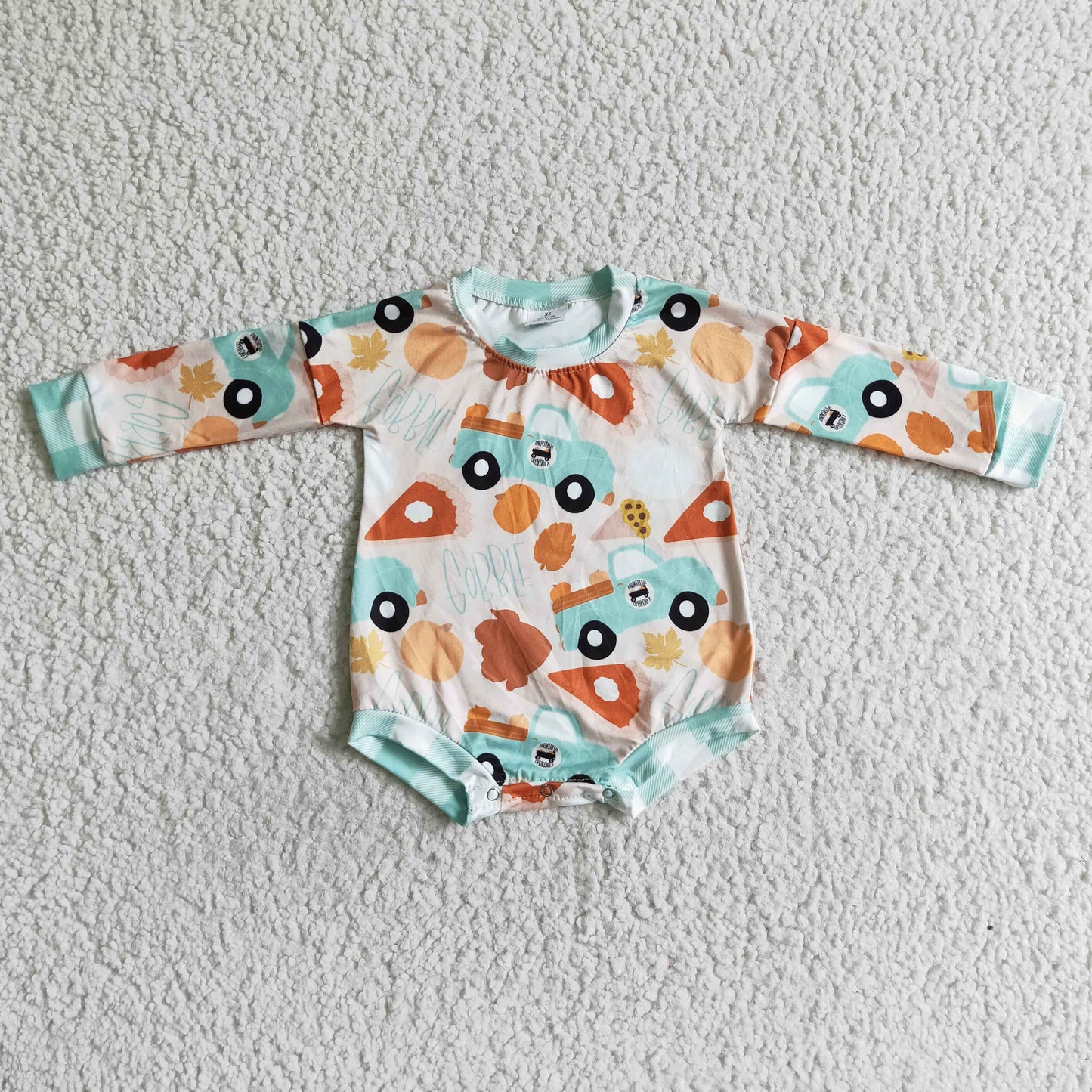 Girls long sleeve pumpkin romper LR0061