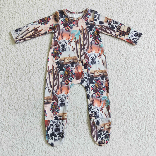 (Promotion)Baby Western desgign fall footed romper      LR0069
