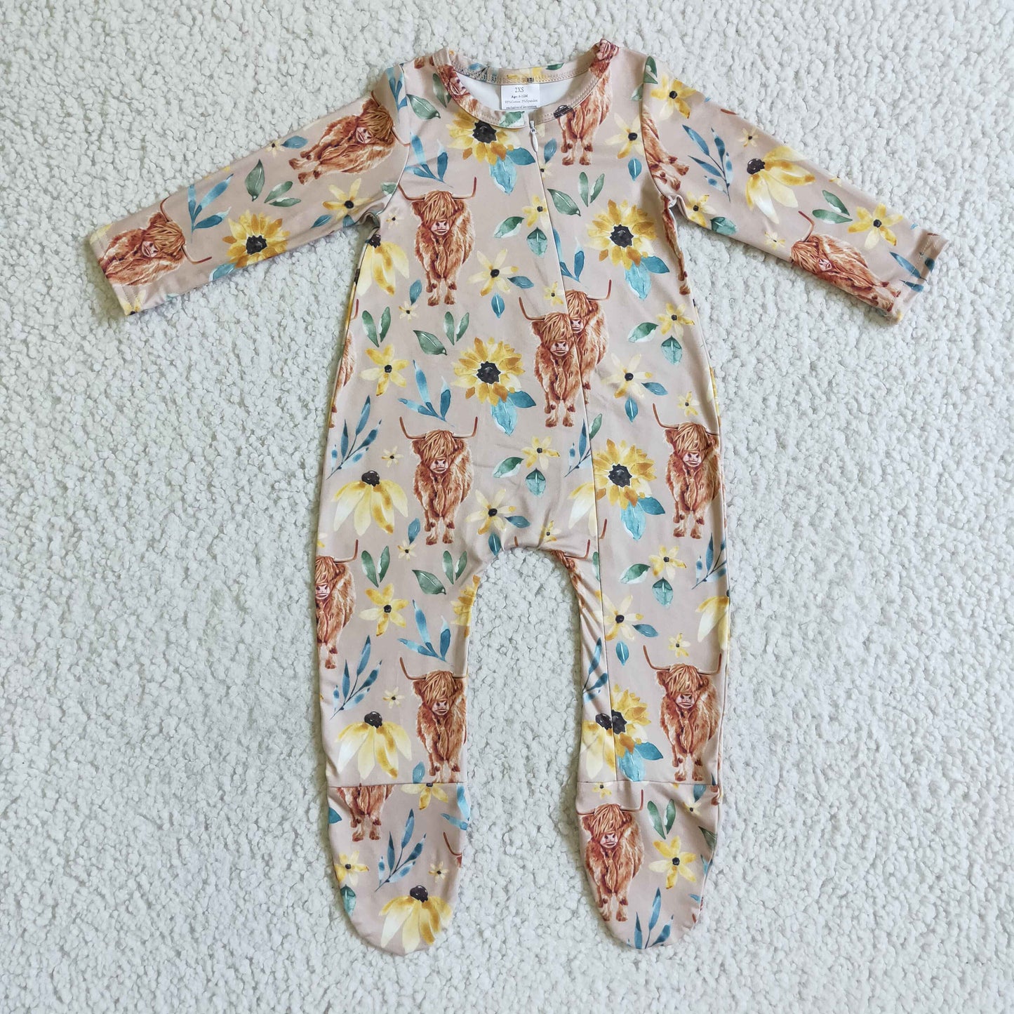 (Promotion)Baby girls fall footed romper LR0071