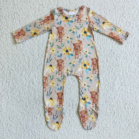 (Promotion)Baby girls fall footed romper      LR0071