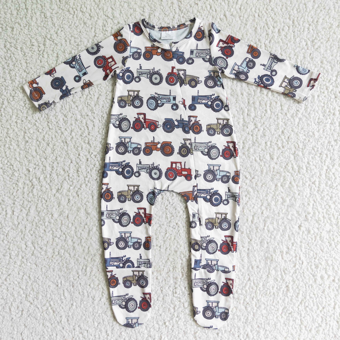 (Promotion)Baby boys Tractor footed fall sleeper romper LR0072