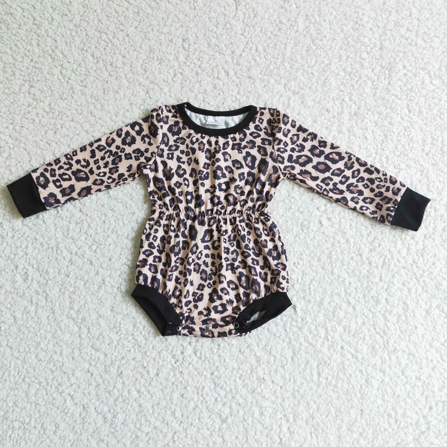 (Promotion)Baby Girls leopard long sleeve romper LR0108