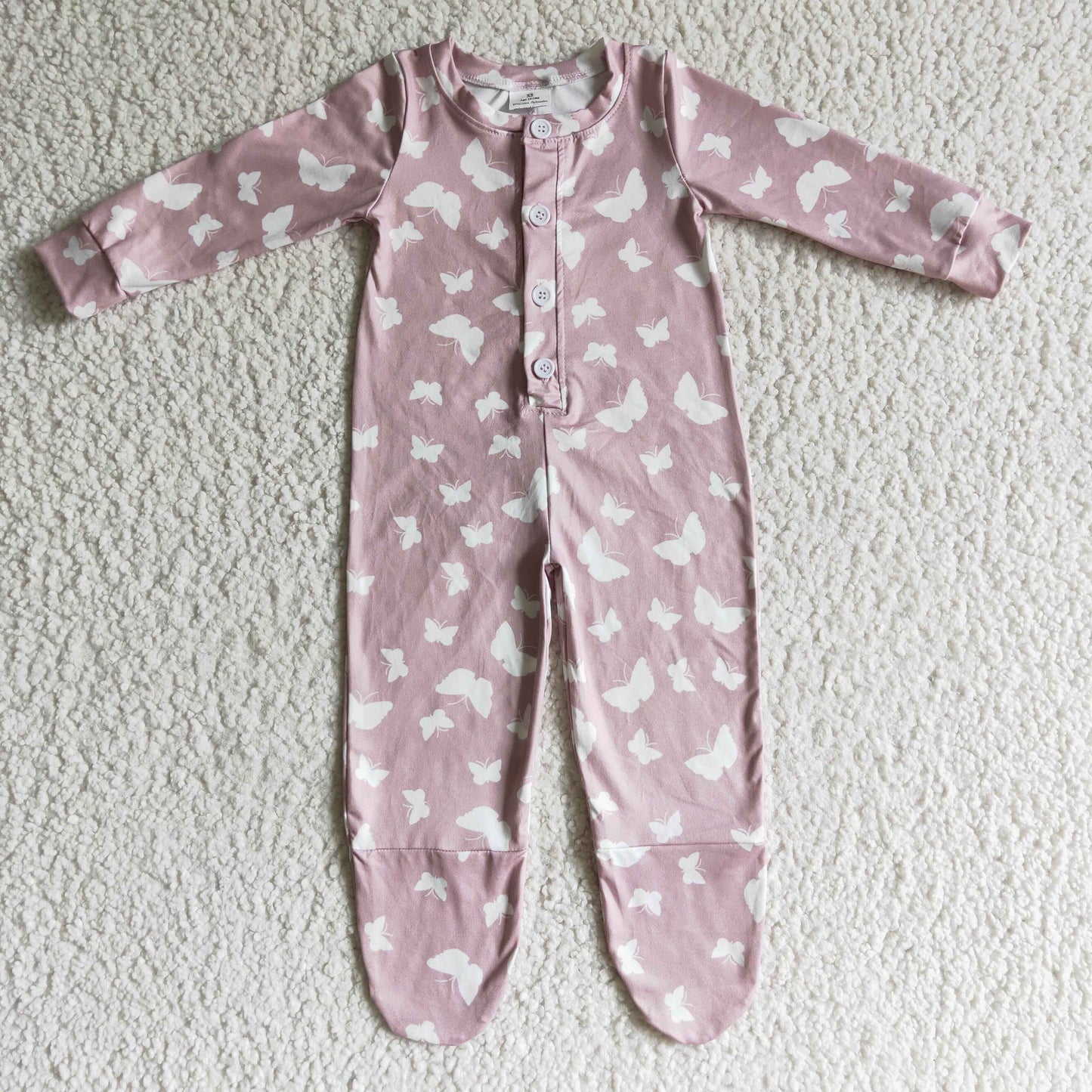 (Promotion)Baby girls FOOTED fall romper LR0118