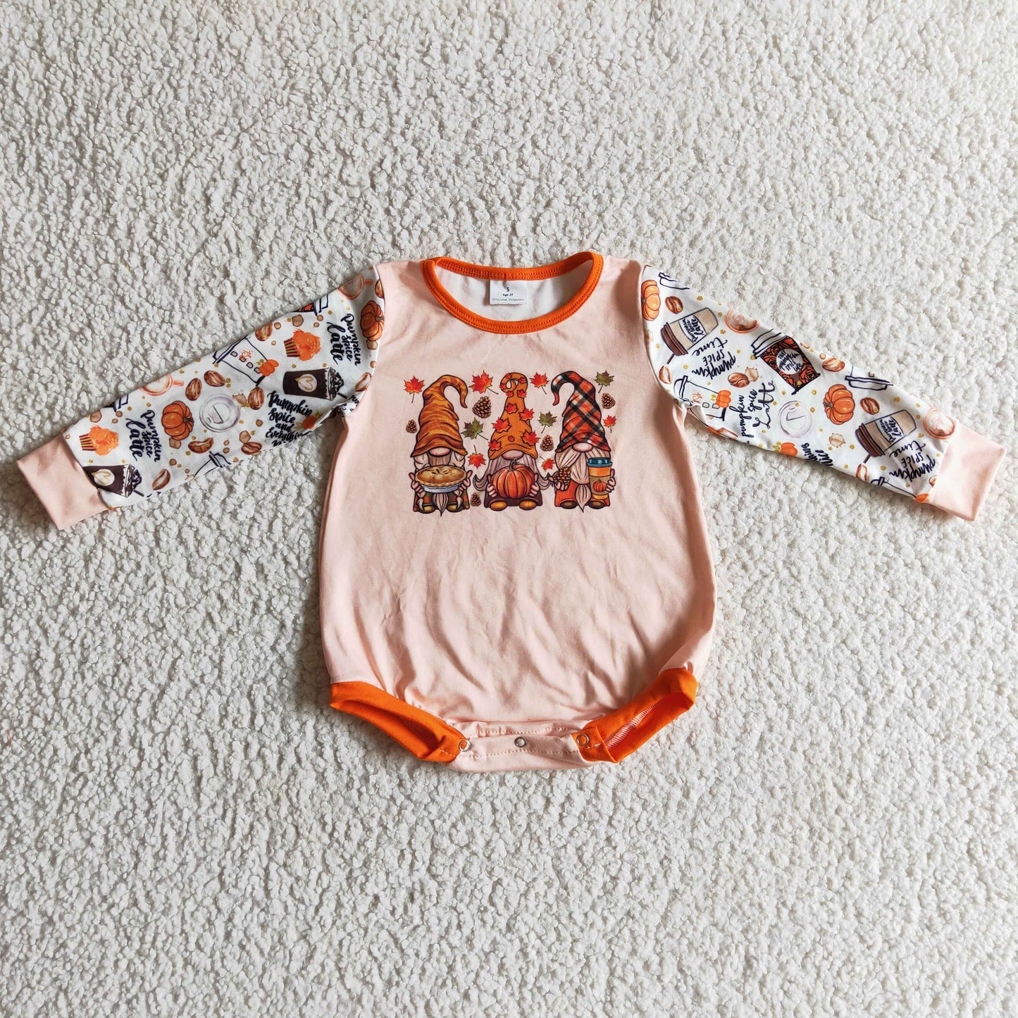 Baby Girls long sleeve fall punpkin romper LR0155