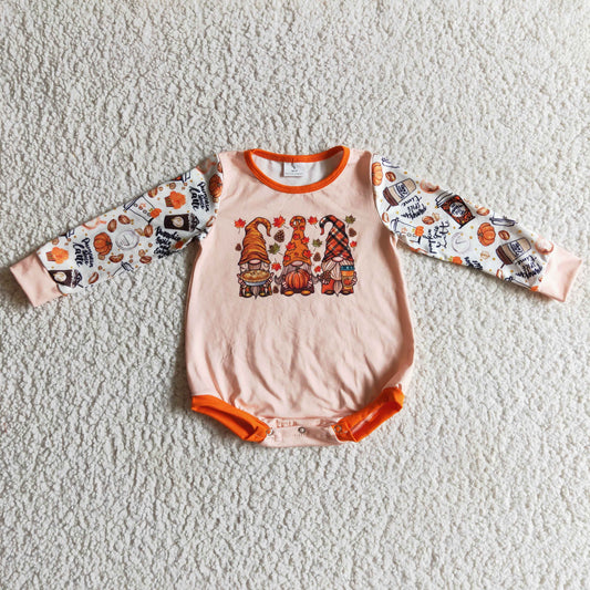 Baby Girls long sleeve fall punpkin romper     LR0155