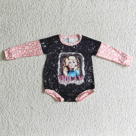 Baby Girls singer leopard print romper     LR0180