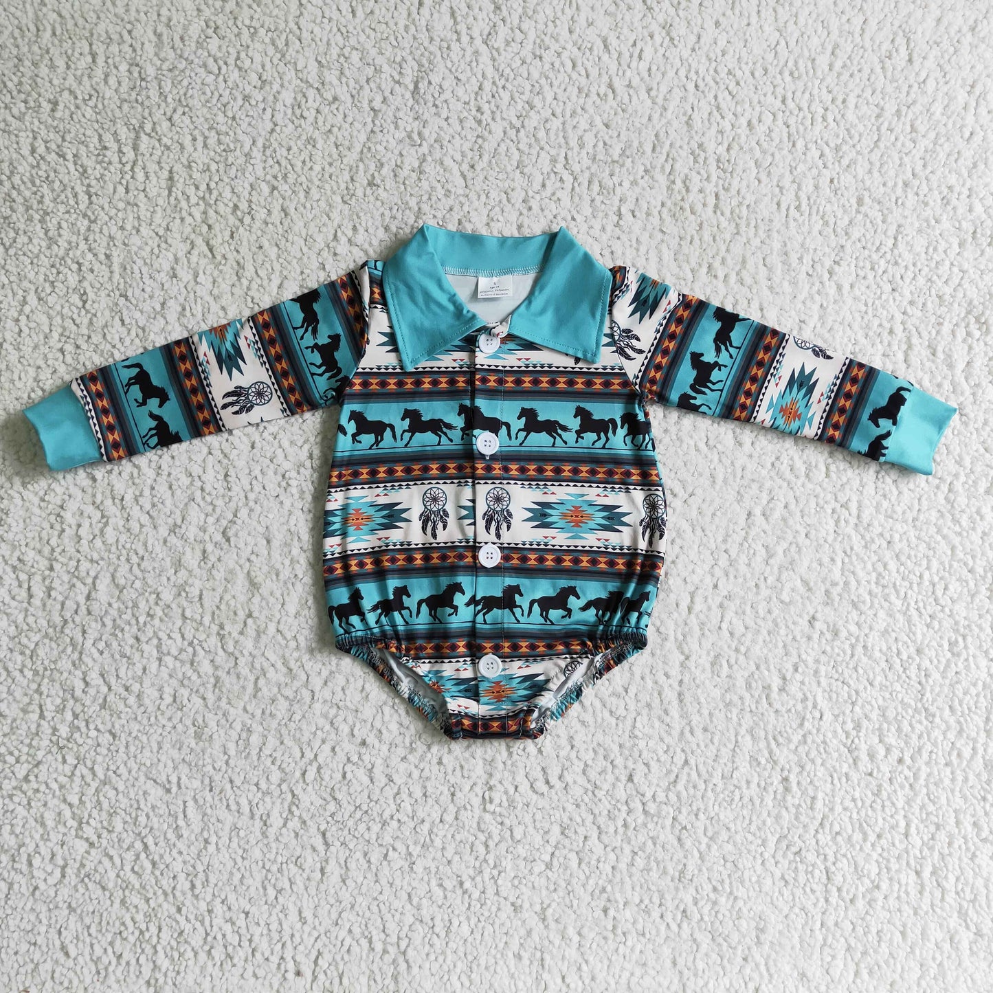 Baby western design shirt romper LR0182