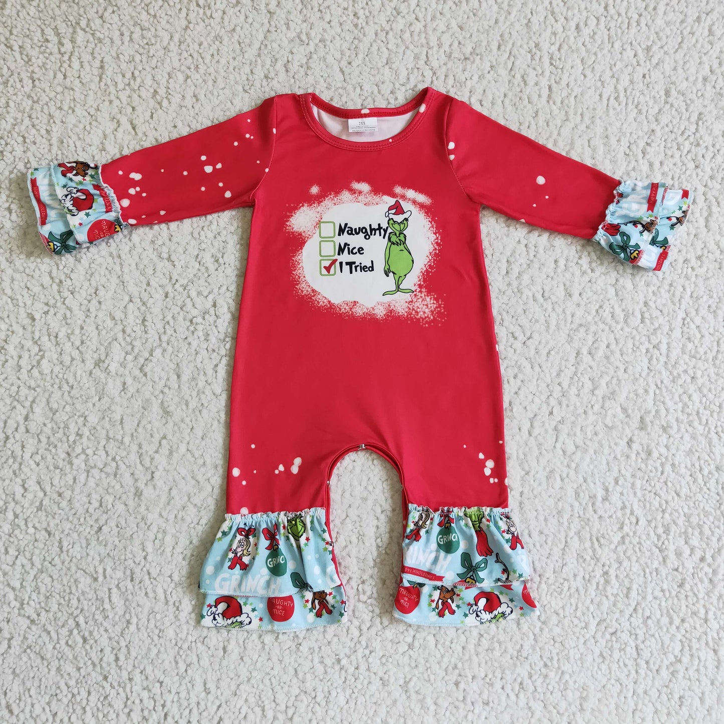 USA-Shop Girls Christmas ruffle romper LR0193