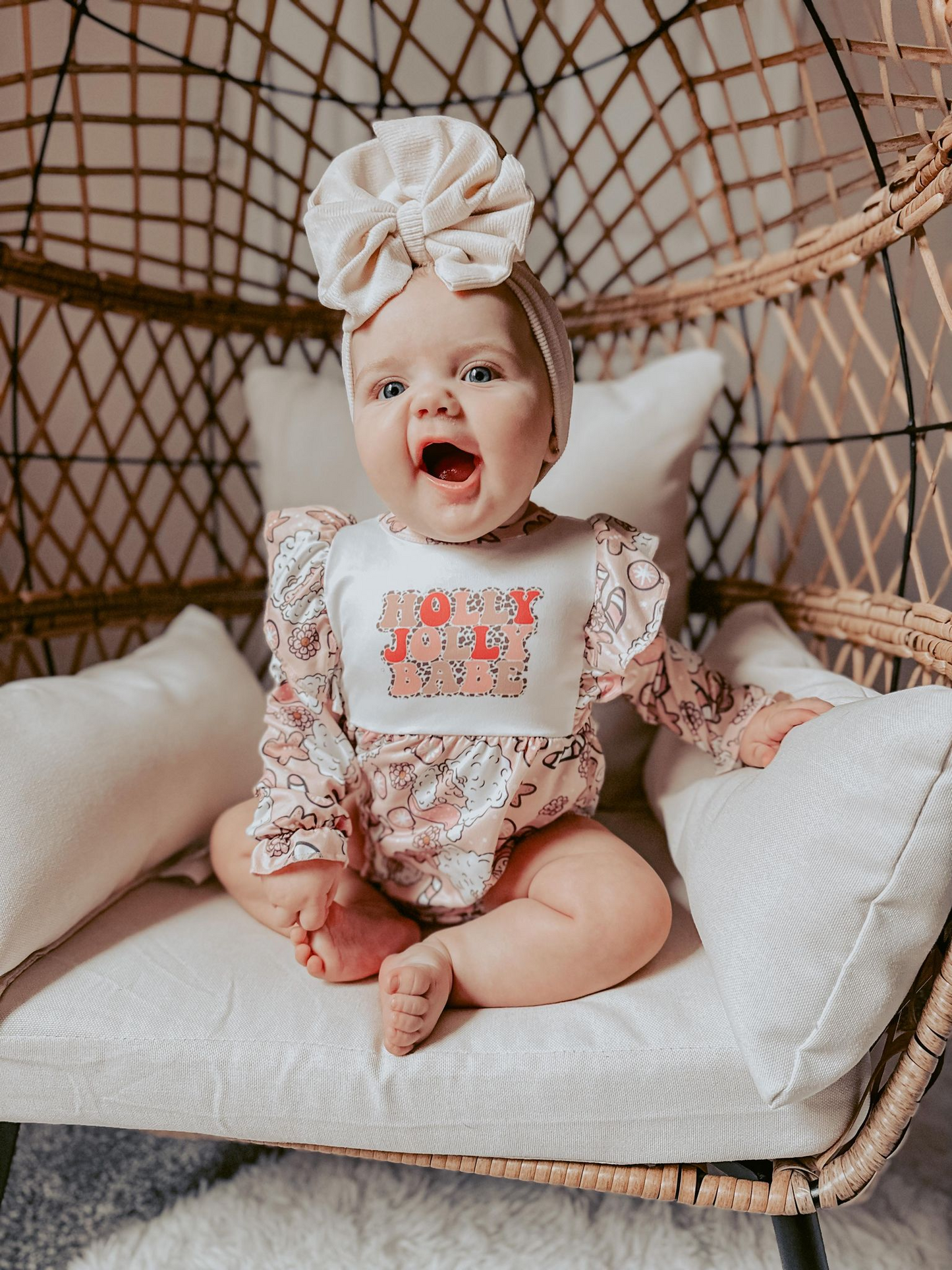 Girls HOLLY JOLLY BABE Christmas romper LR0206