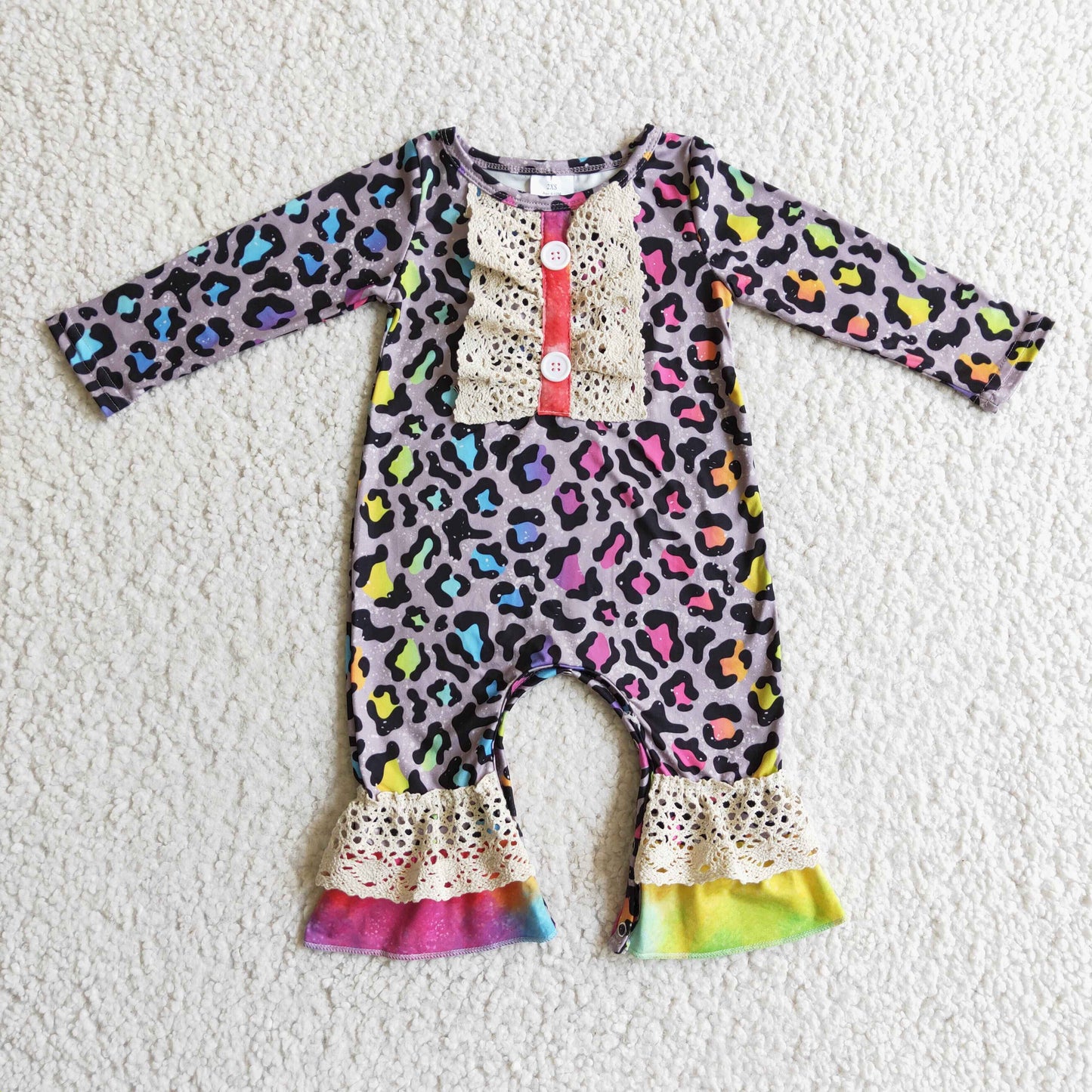 Girls leopard print romper    LR0215