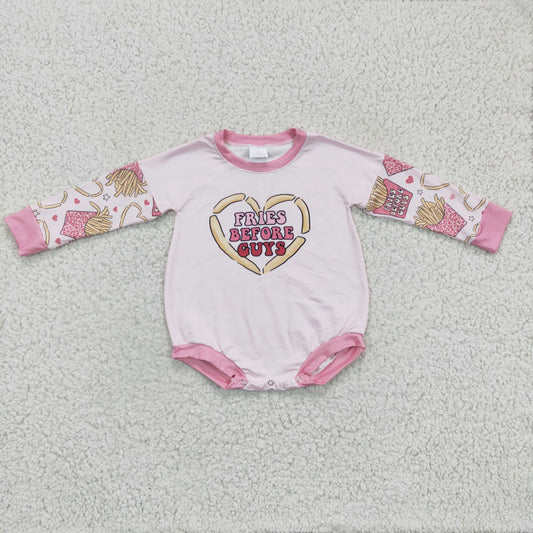 Baby pink fries print romper   LR0231