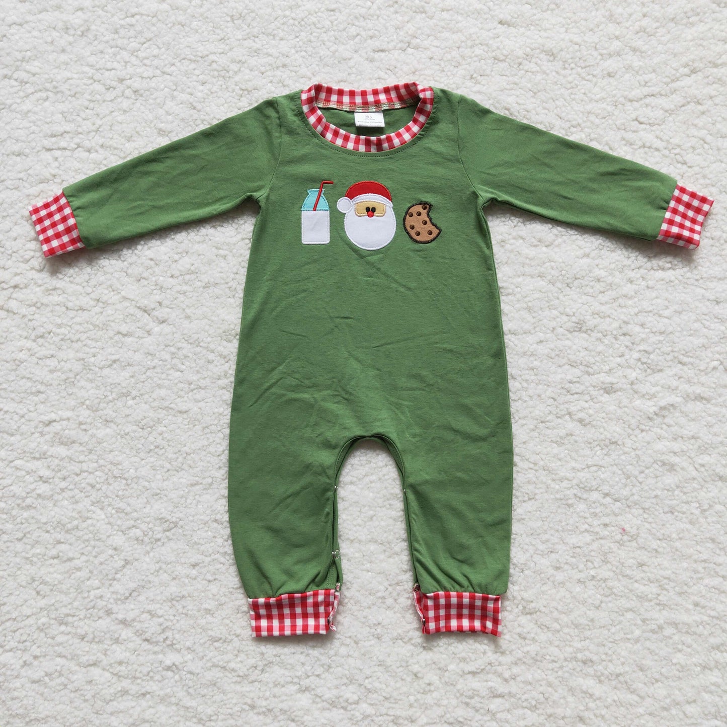 Milk Santa Cookie Embroidery Sibling Christmas Matching Clothes