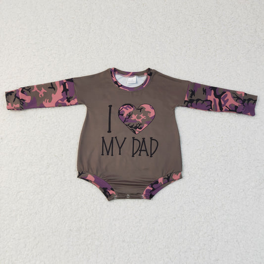 Baby I LOVE MY DAD Camo print romper   LR0237
