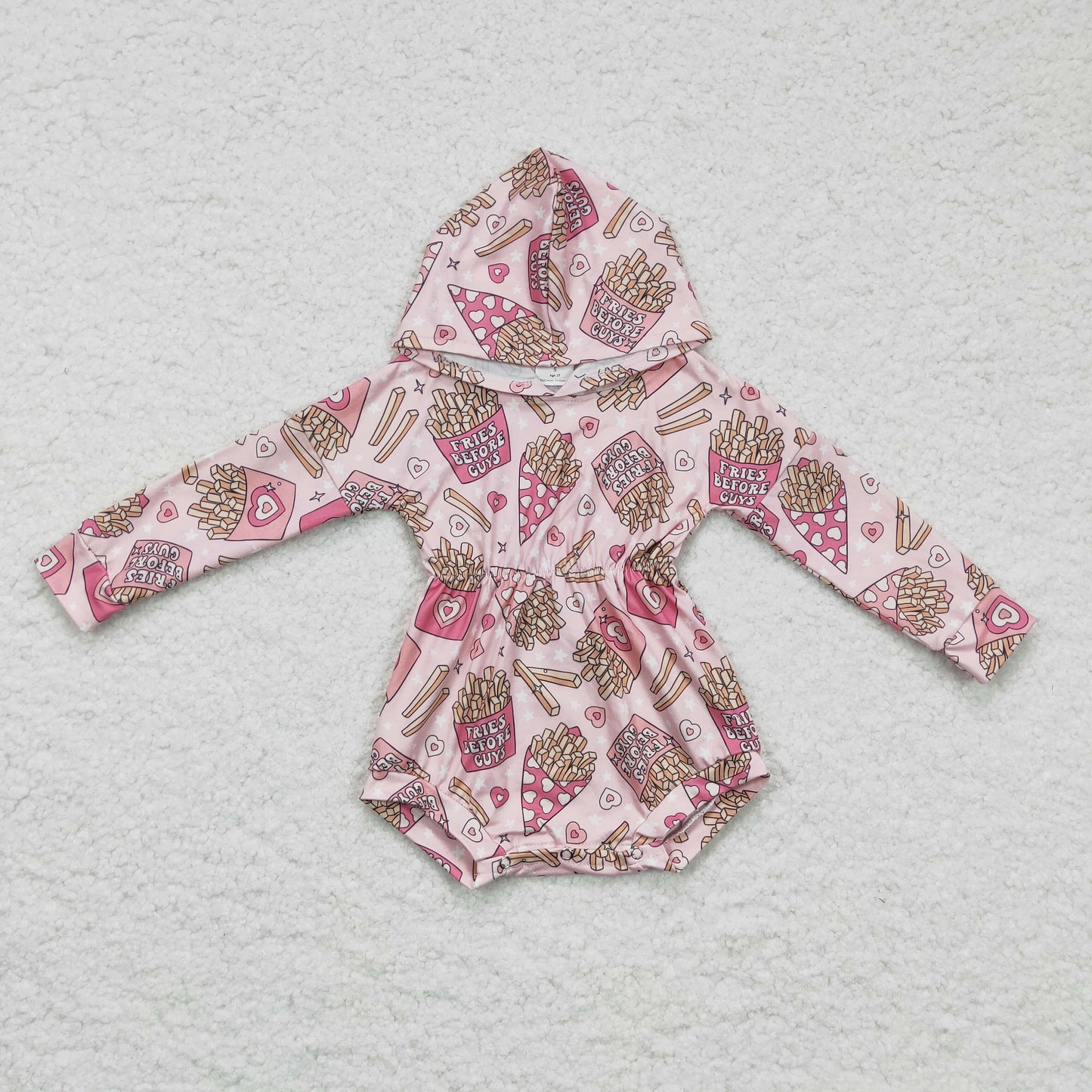 Baby girls pink hoodie romper LR0244
