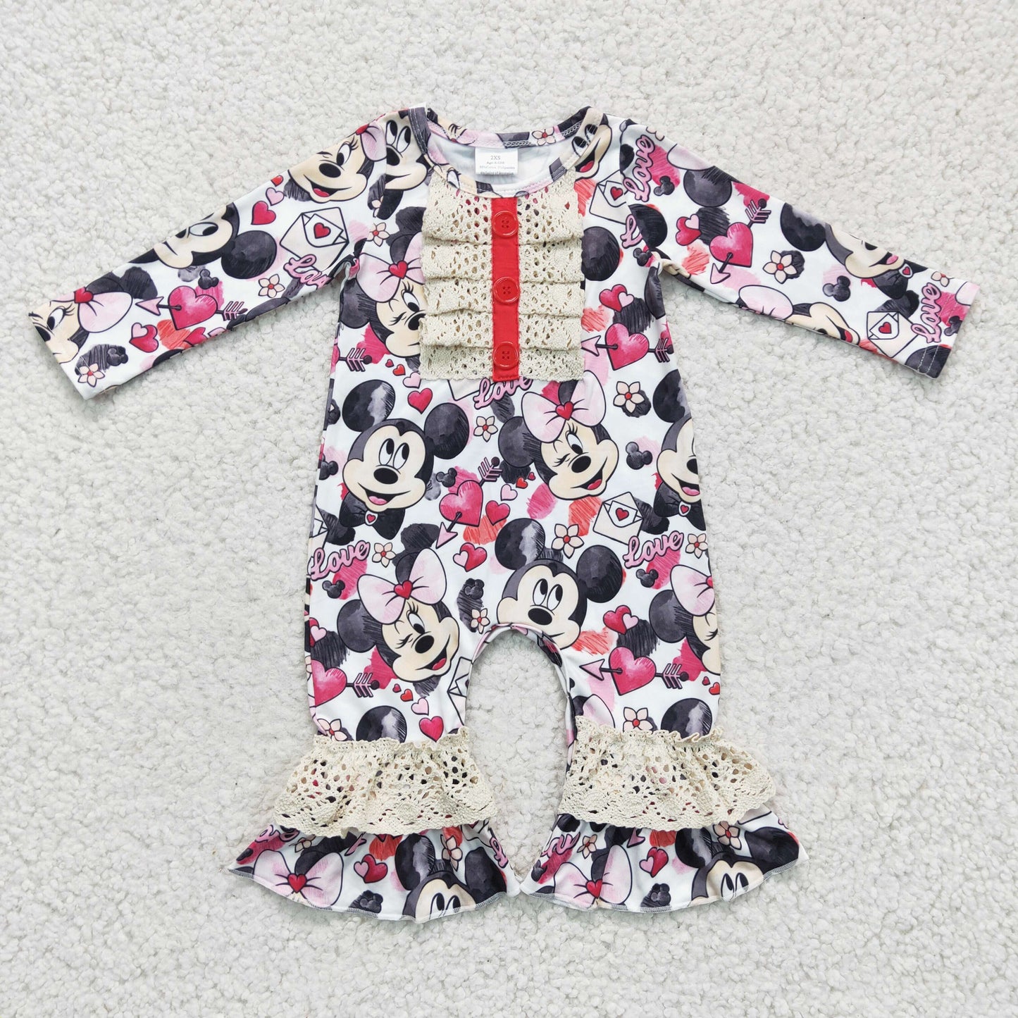 Baby girls Valentines day romper LR0245