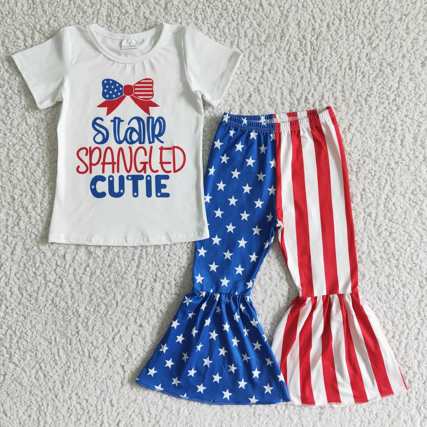 (Promotion)Short sleeve bell bottom pants outfits NC0006